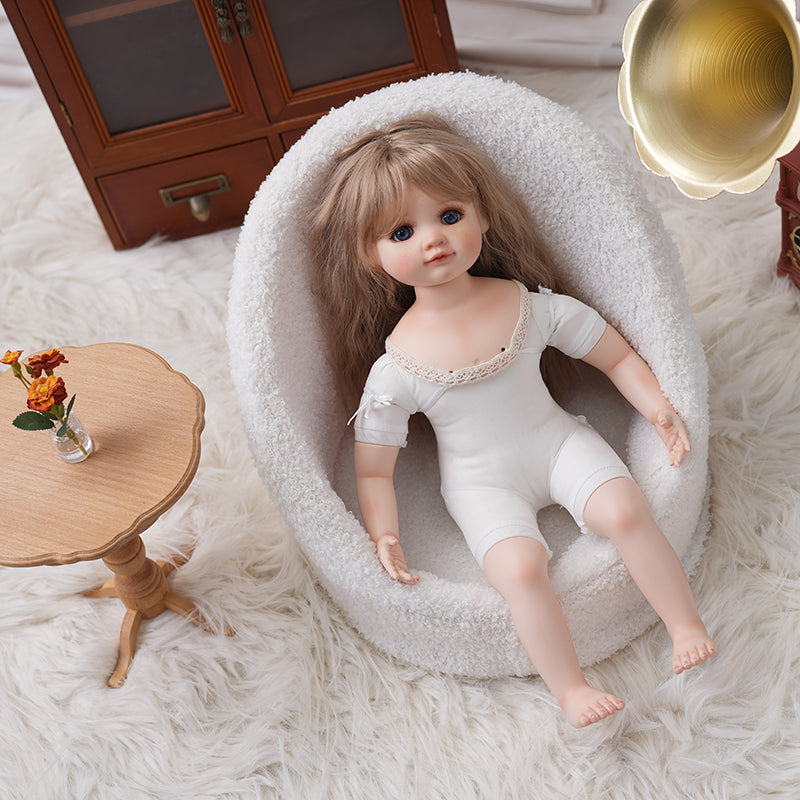 Lily- 40cm/16Inch Porcelain Fabric Country‑Style Dress-up Doll Collectible with Fully Hand‑Painted Face‑Up