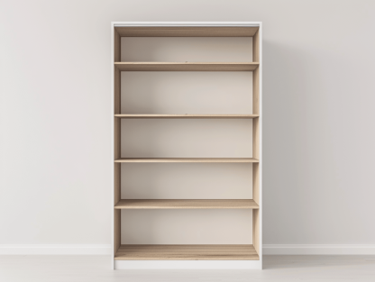 Open kledingkast hout 80×40×180 cm – wit/naturel – met meerdere legplanken