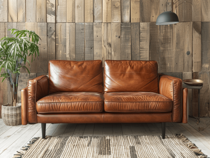 2-zitsbank echt leer 168×88×80 cm – bruin – modern design met metalen poten