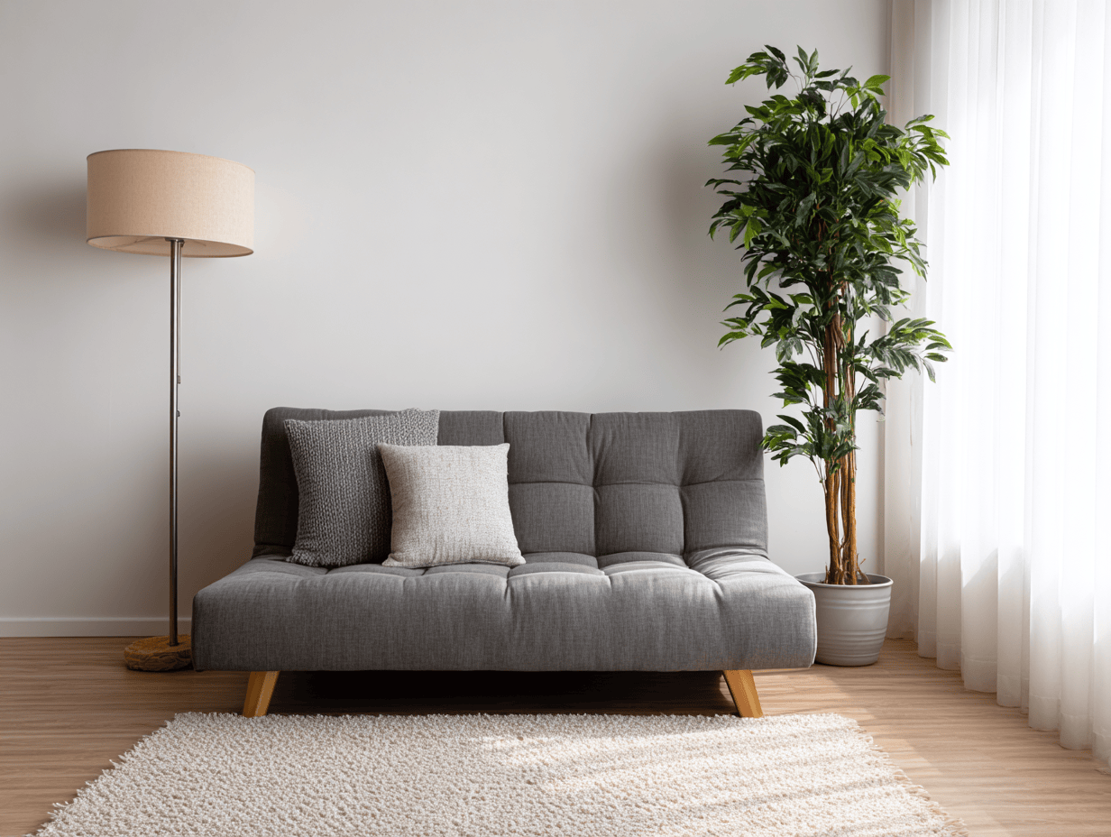 Slaapbank - Stof 185×85×80 cm – donkergrijs – met inklapbare rugleuning