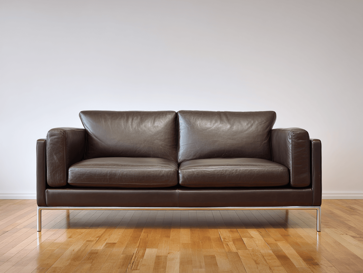 Leren 2-zitsbank 158×88×92 cm – donkerbruin – met metalen poten