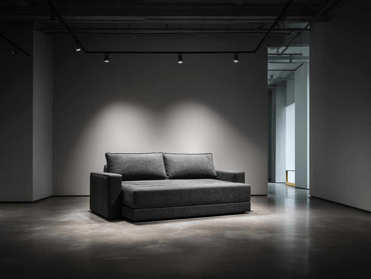 Slaapbank stof 210×98×88 cm – donkergrijs – modern design met opklapbed en 2 rugkussens