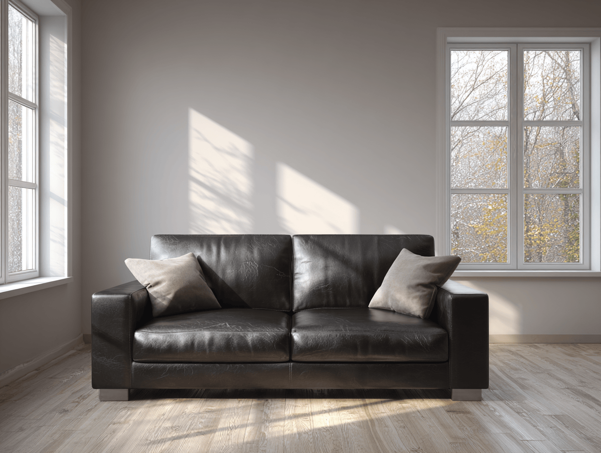 2-zitsbank echt leer 165×90×85 cm – zwart – modern design