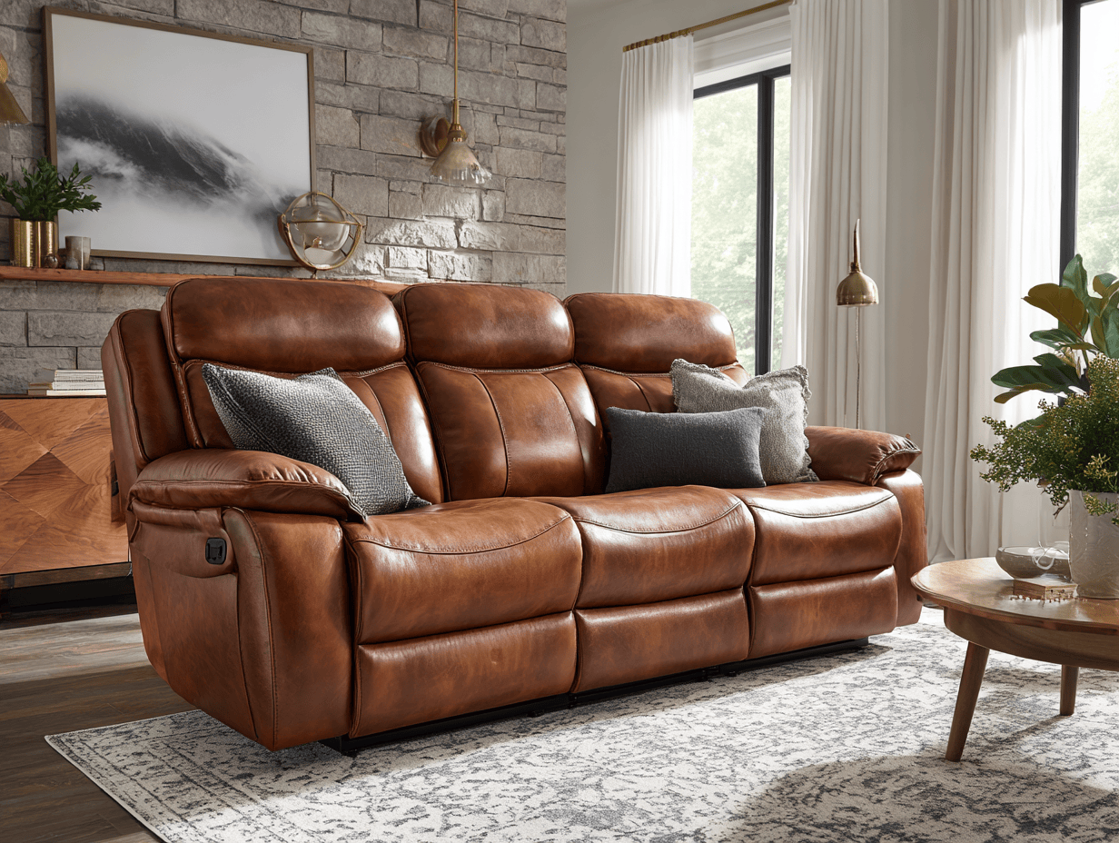 Leren 3-zitsbank 210×95×100 cm – bruin – met relaxfunctie en kussens