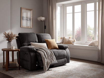 Tweepersoonsbank - Stof 150×95×100 cm – donkergrijs – met relaxfunctie