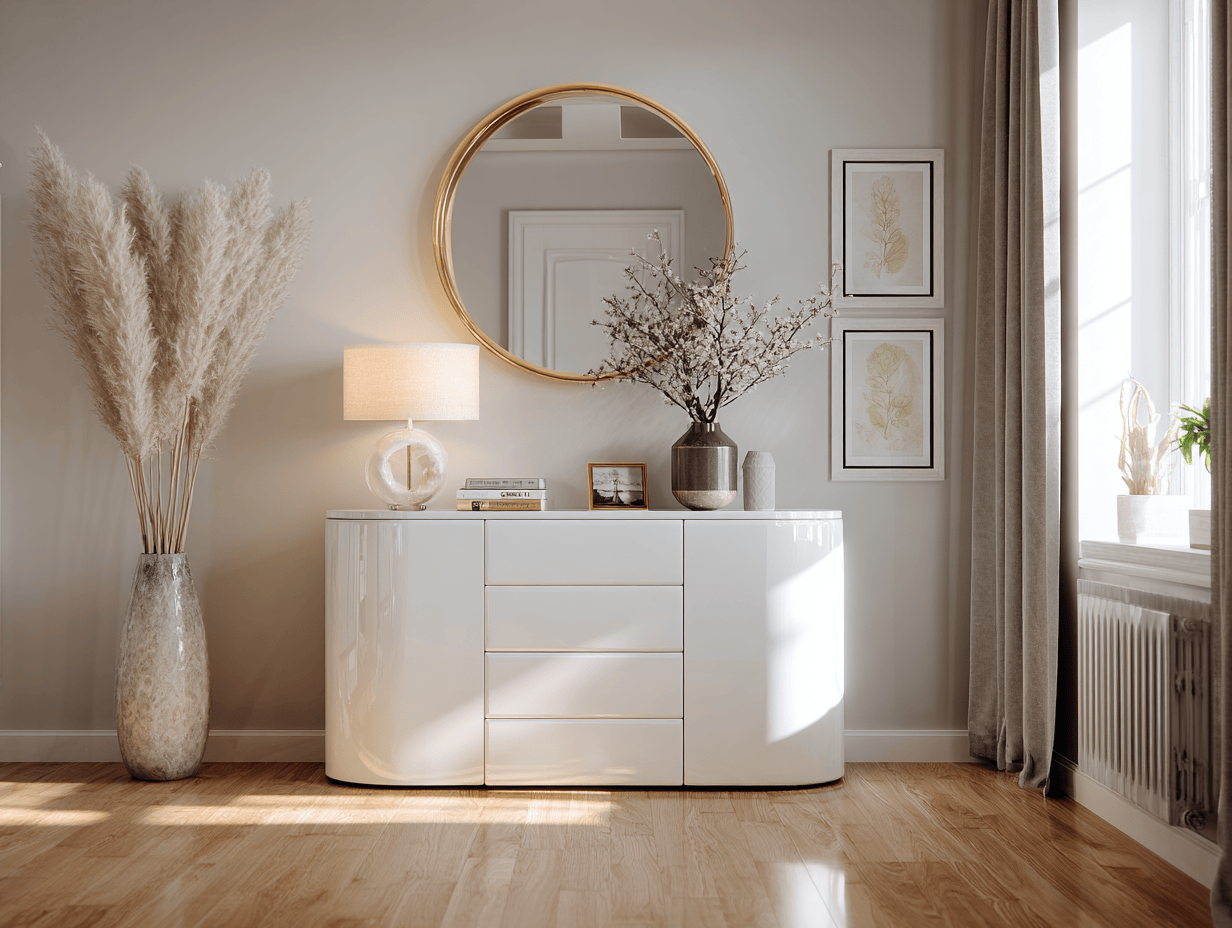 Ladekast hout 130×45×85 cm – wit hoogglans – modern design