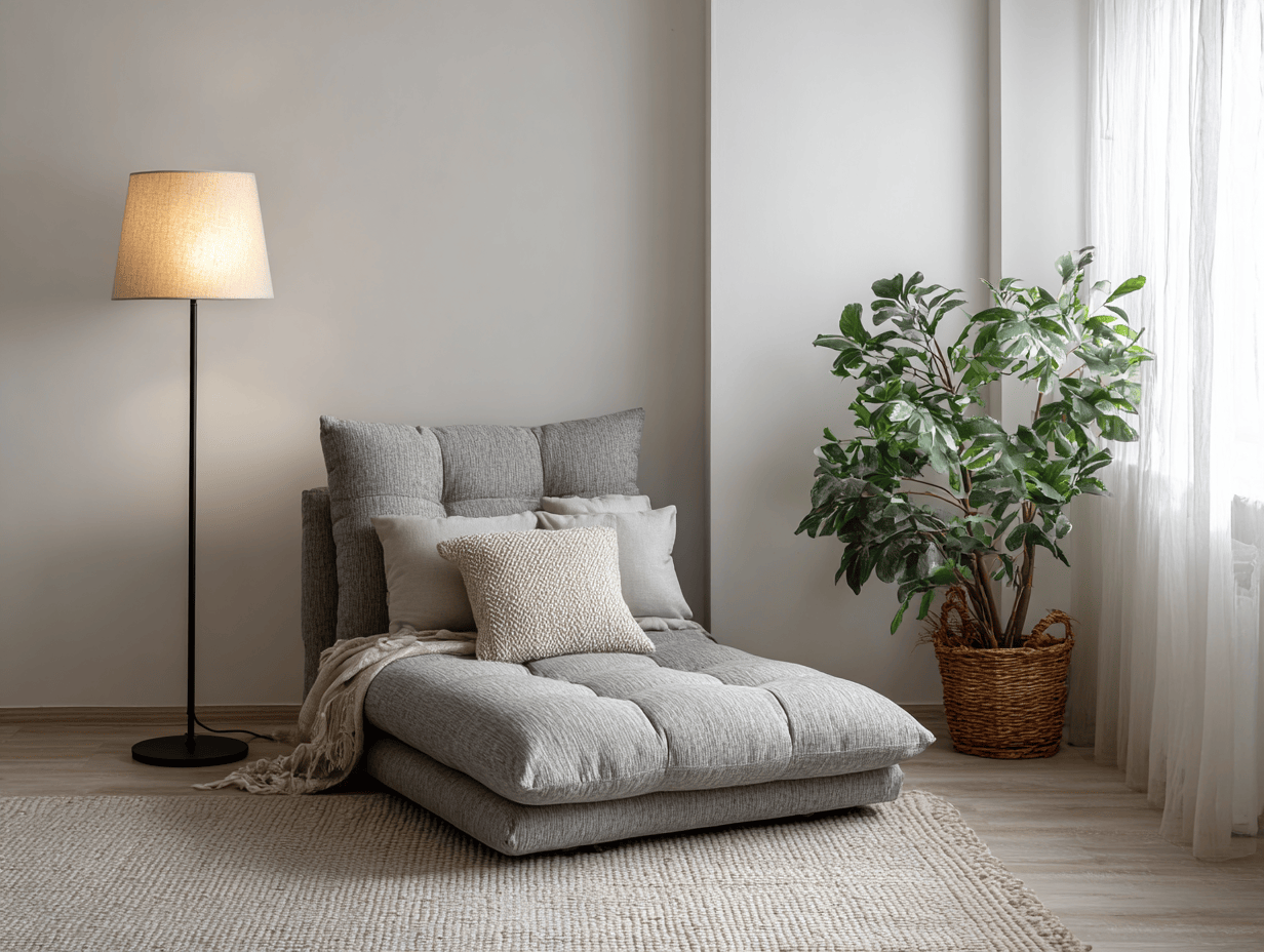 Slaapbank - Stof 200×90×85 cm – lichtgrijs – met verstelbare rugleuning