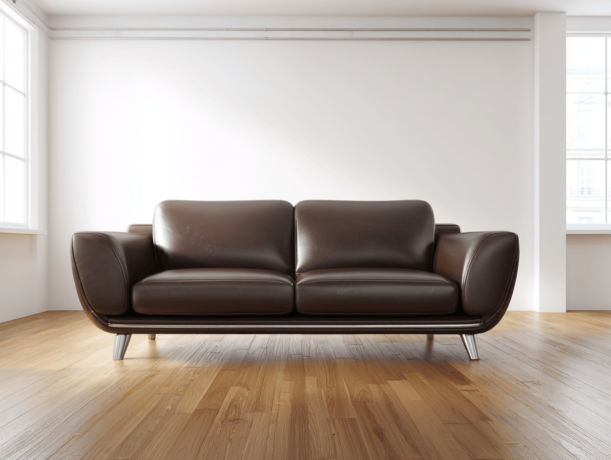 Leren 2-zitsbank 160×88×90 cm – donkerbruin – met moderne metalen poten