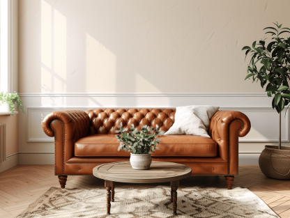 2-zitsbank echt leer 165×90×80 cm – bruin – klassiek chesterfield design