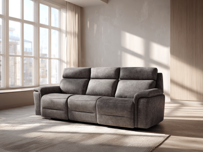 3-zitsbank stof 225×100×102 cm – donkergrijs – moderne stijl met relaxfunctie