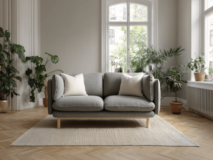 Tweepersoonsbank - Stof 160×90×85 cm – lichtgrijs – Scandinavisch design