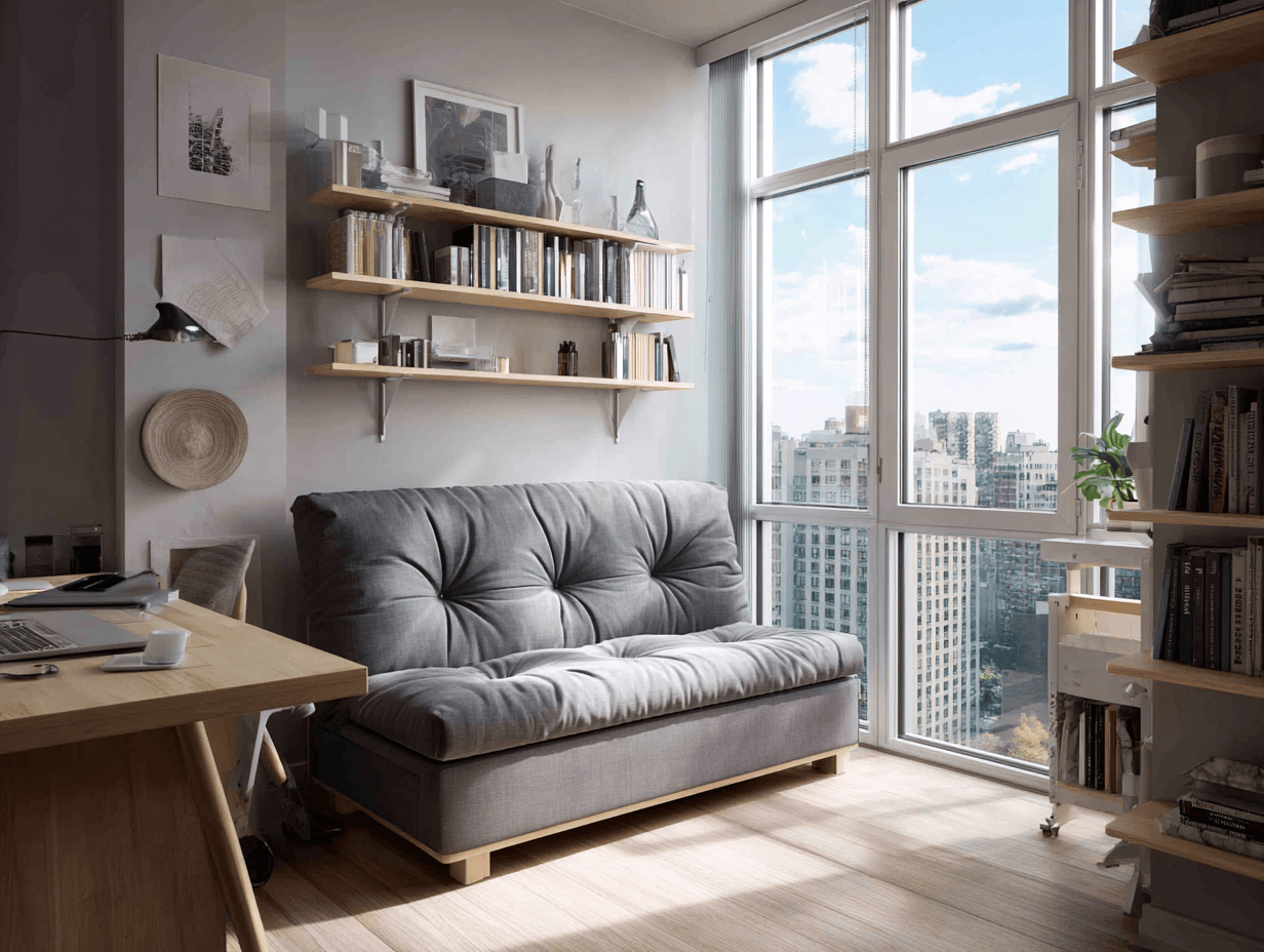 Tweepersoons bankstel stof 180×90×88 cm – grijs – moderne stijl met houten poten