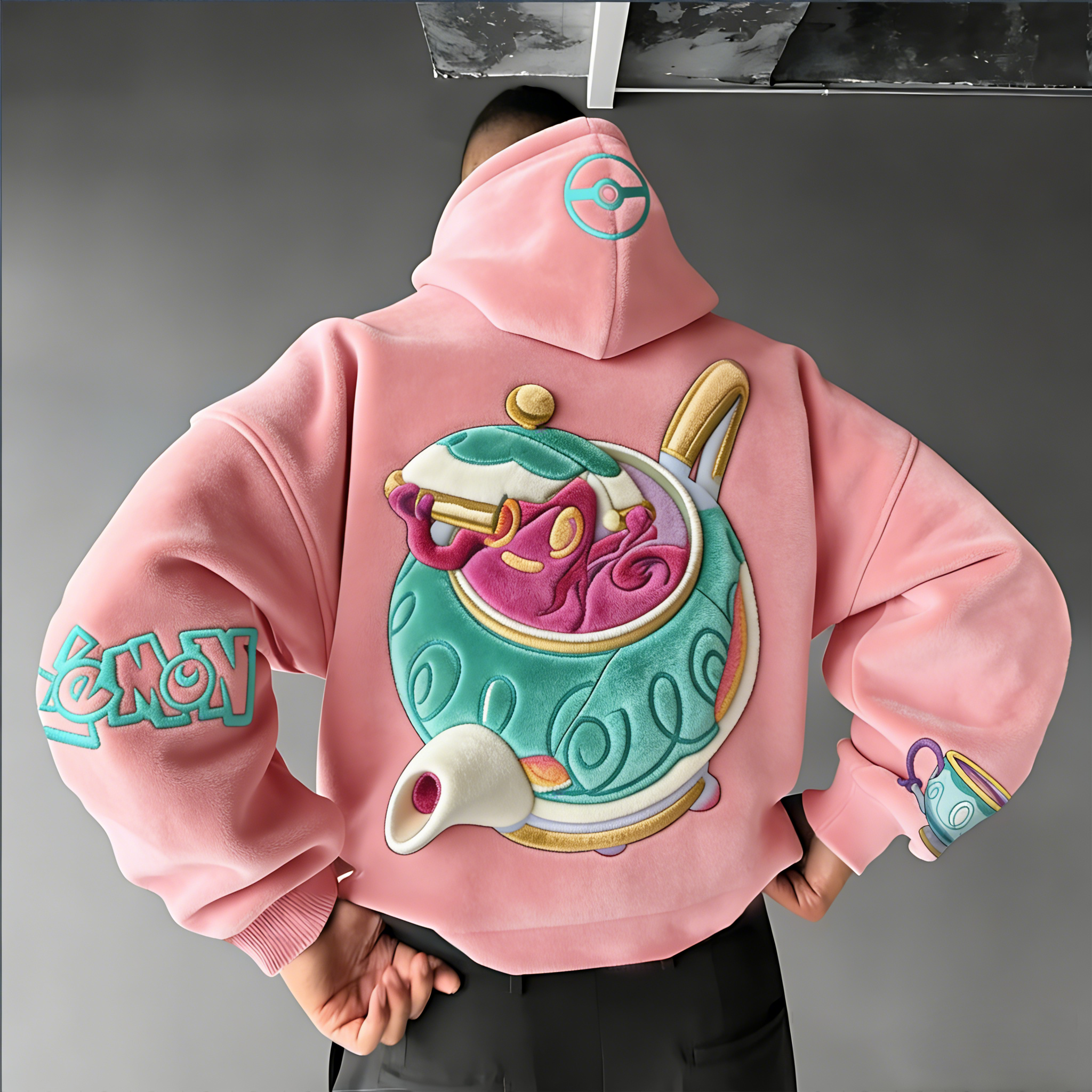 Pokémon Color-blocked Unisex Fleece Oversized Hoodie