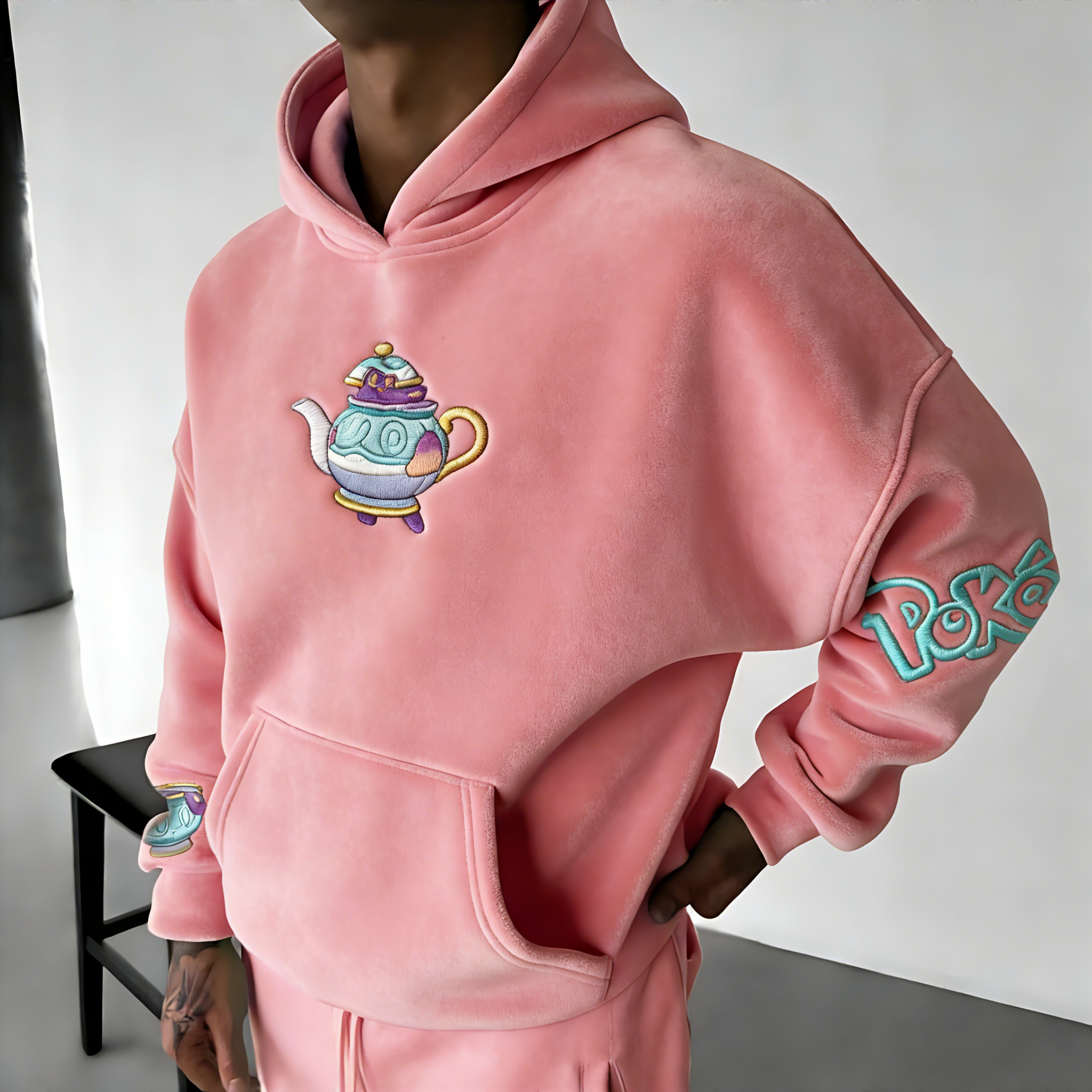 Pokémon Color-blocked Unisex Fleece Oversized Hoodie