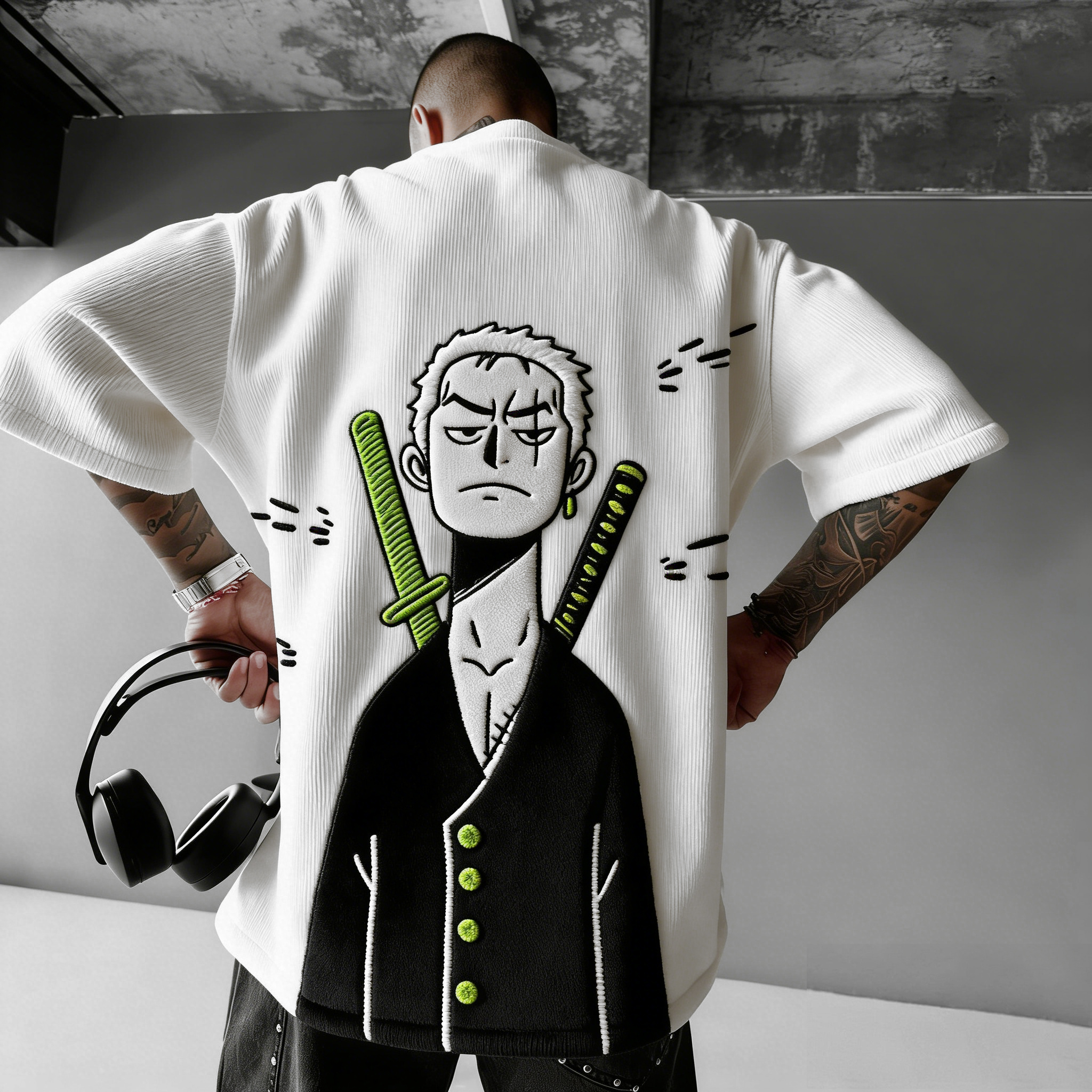 ONE PIECE Unisex Anime Inspired Vintage Corduroy T-Shirt