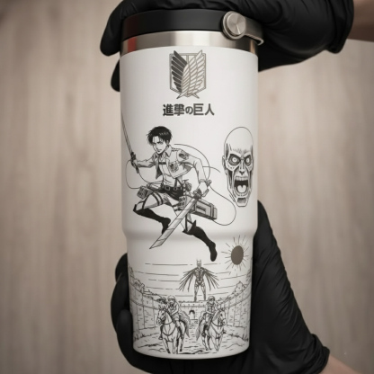 Attack on Titan Themed engraved Stanley Tumbler Cup