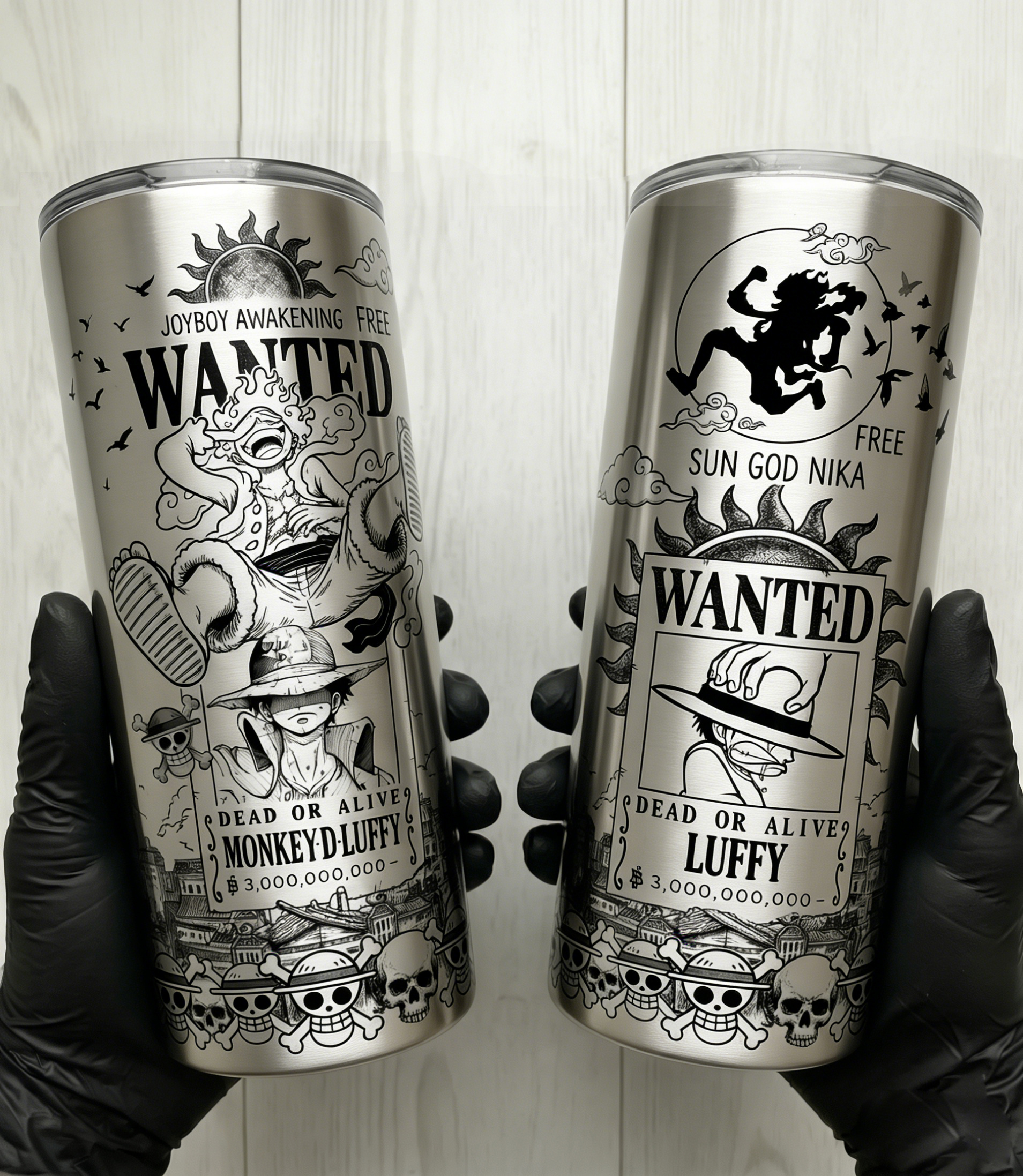 One Piece Monkey D. Luffy Sun God Nika 20oz Stainless Steel Tumbler | Joyboy Awakening Wanted Edition