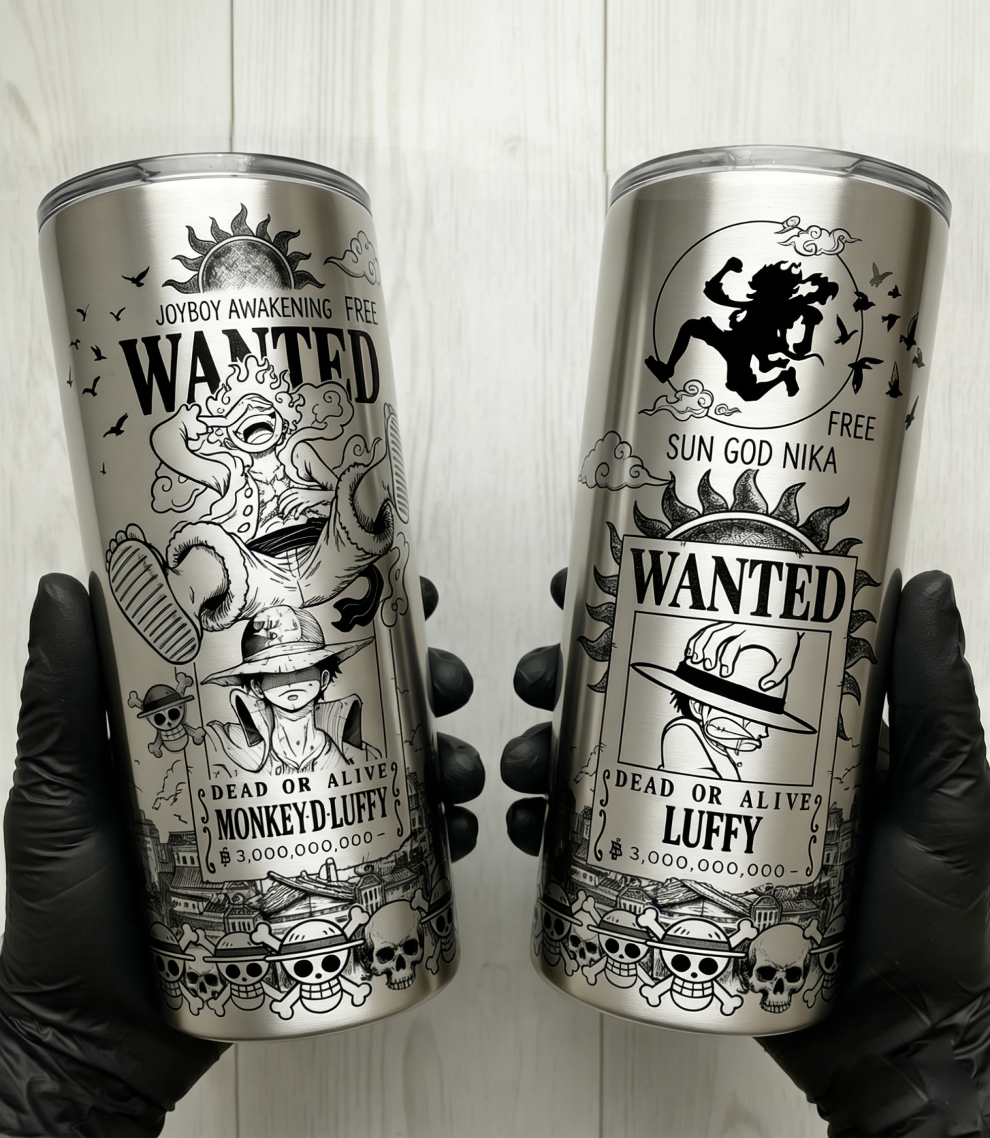 One Piece Monkey D. Luffy Sun God Nika 20oz Stainless Steel Tumbler | Joyboy Awakening Wanted Edition