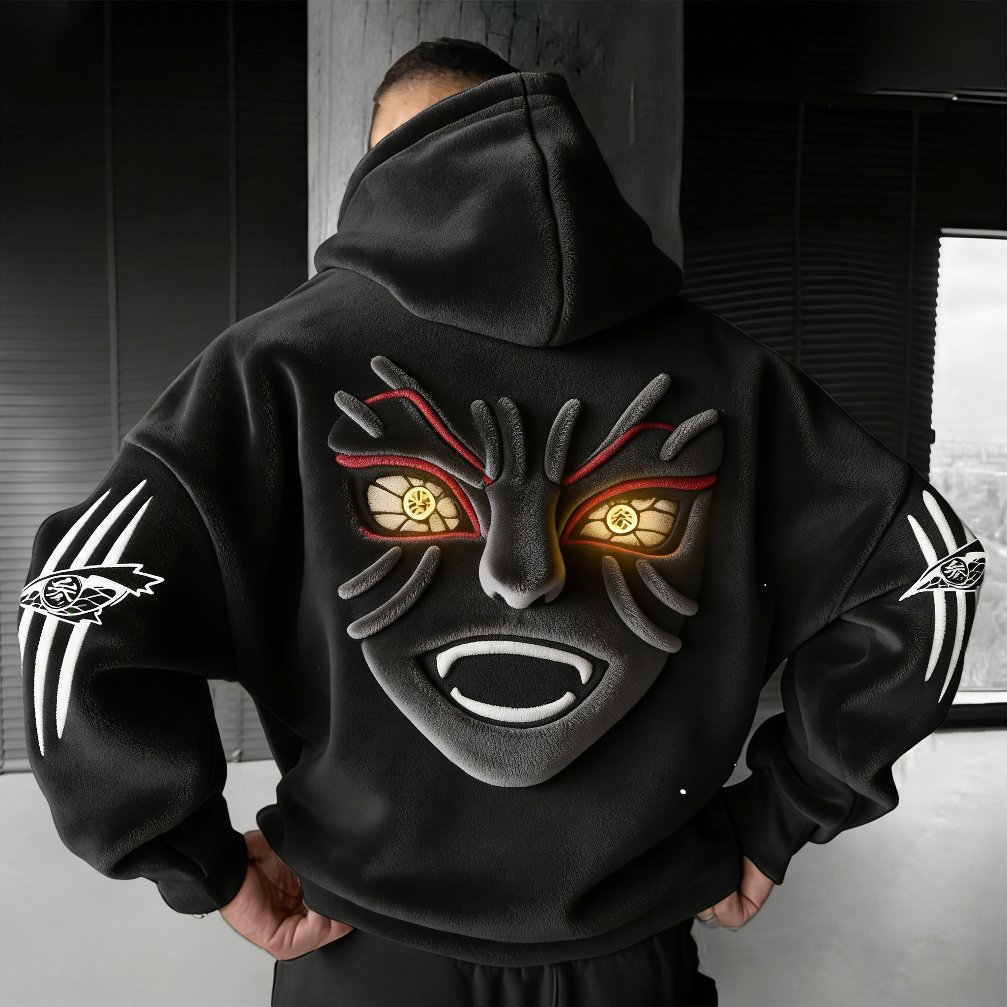 Demon Slayer  Color-blocked Plush Hoodie