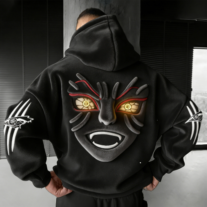 Demon Slayer  Color-blocked Plush Hoodie