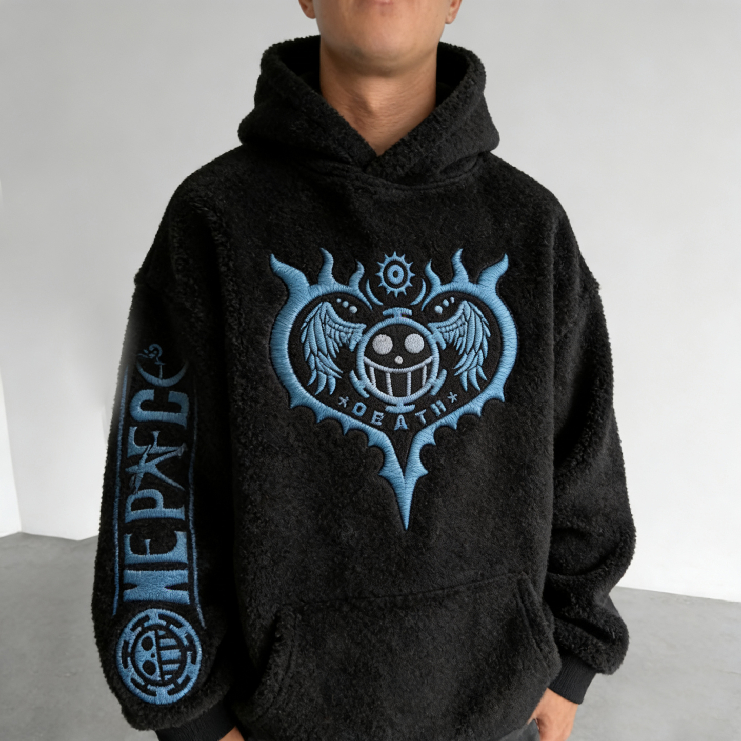 Men's Demon Slayer: Kimetsu no Yaiba Tanjiro Kamado Color-blocked Plush Hoodie