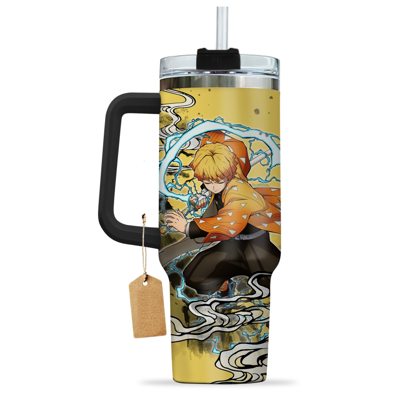 Demon Slayer Zenitsu Agatsuma Yaiba 30oz or 40oz Stainless Steel Tumbler With Handle HG