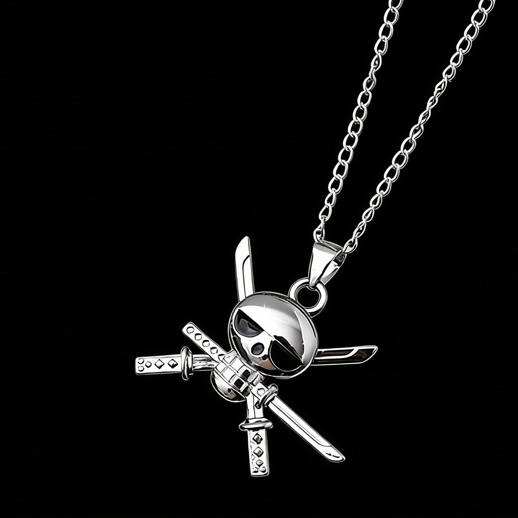 [Copy]One Piece Portgas D. Ace Necklace - Fire Fist Ace Wanted Poster & Cowboy Hat Double Pendant - Anime Cosplay Jewelry for Men