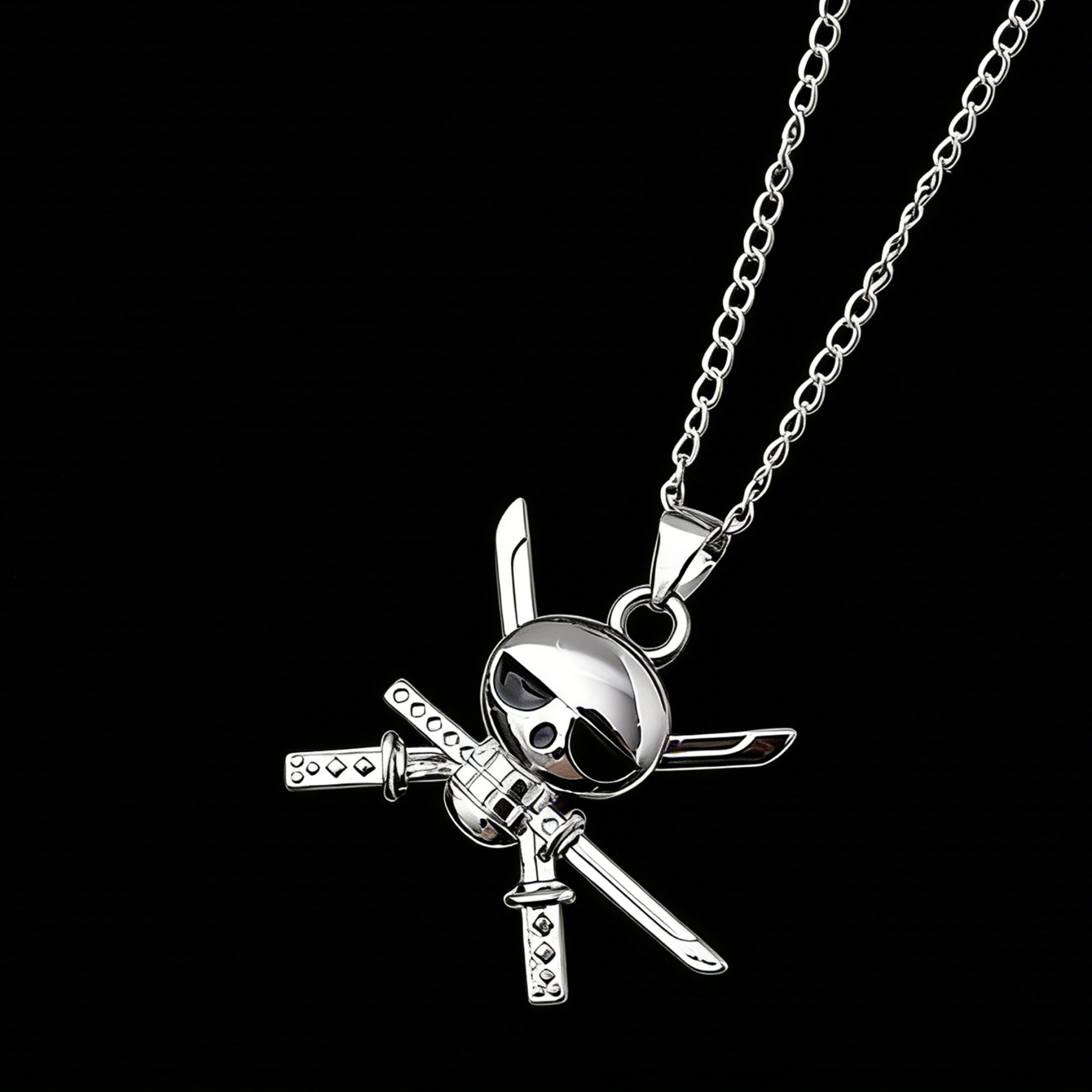 [Copy]One Piece Portgas D. Ace Necklace - Fire Fist Ace Wanted Poster & Cowboy Hat Double Pendant - Anime Cosplay Jewelry for Men