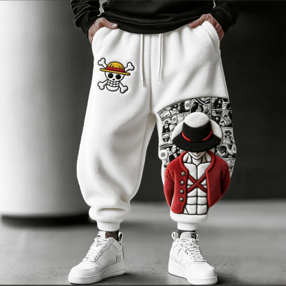 ONE PIECE Luffy Color-blocked Plush Hoodie