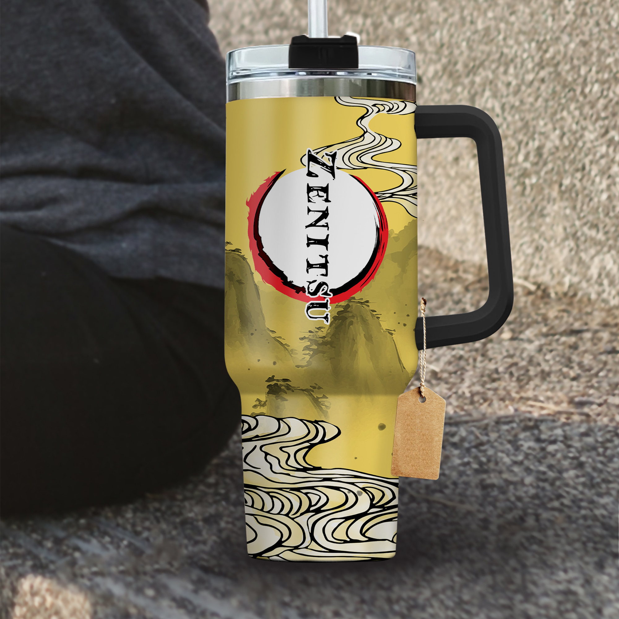 Demon Slayer Zenitsu Agatsuma Yaiba 30oz or 40oz Stainless Steel Tumbler With Handle HG