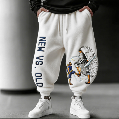 ONE PIECE Don Quixote Doflamingo Color-blocked Plush Hoodie