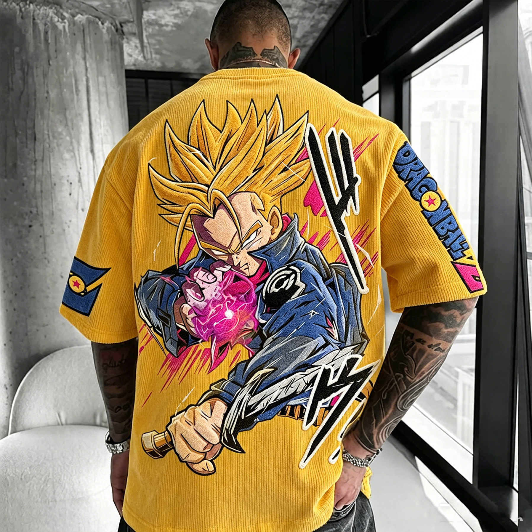 Oversized Dragon Ball Anime Vintage Corduroy T-Shirt