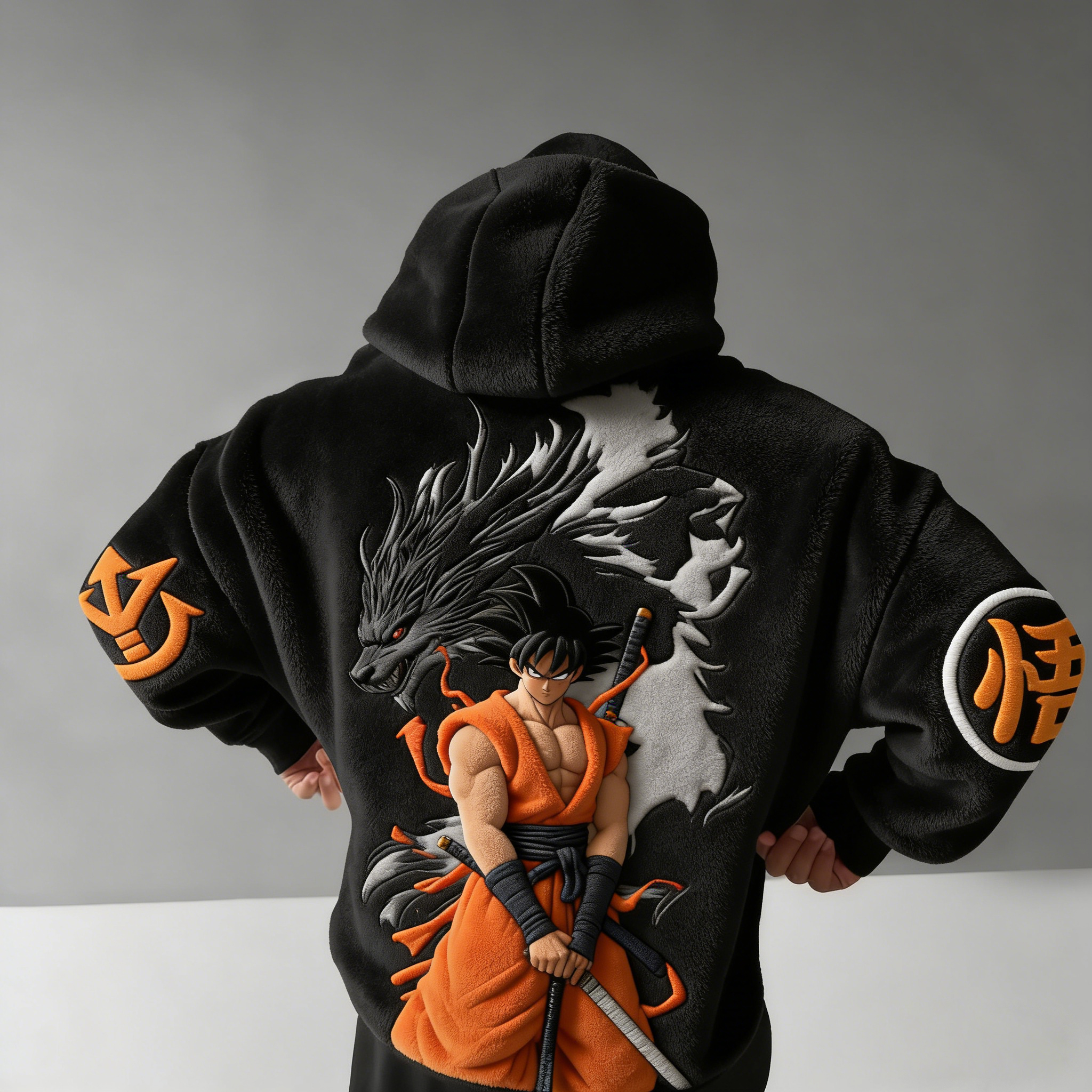 [Copy]Dragon Ball Color Blocked Plush Hoodie