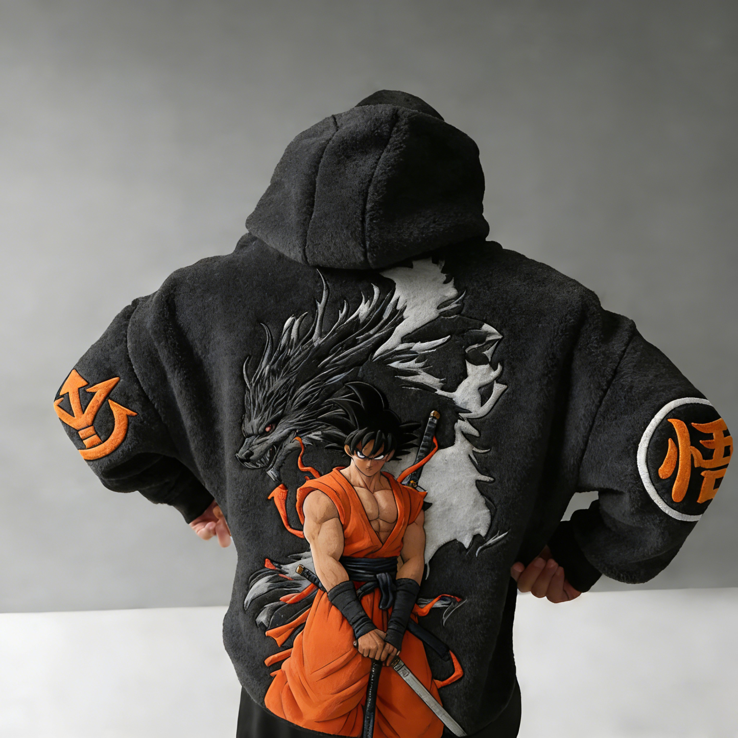 [Copy]Dragon Ball Color Blocked Plush Hoodie