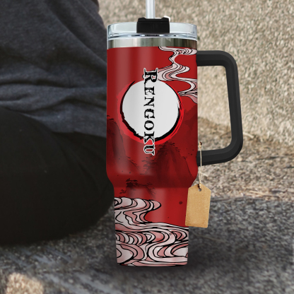 Demon Slayer Kyojuro Rengoku 30oz or 40oz Stainless Steel Tumbler With Handle HG
