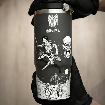 Attack on Titan Themed engraved Stanley Tumbler Cup