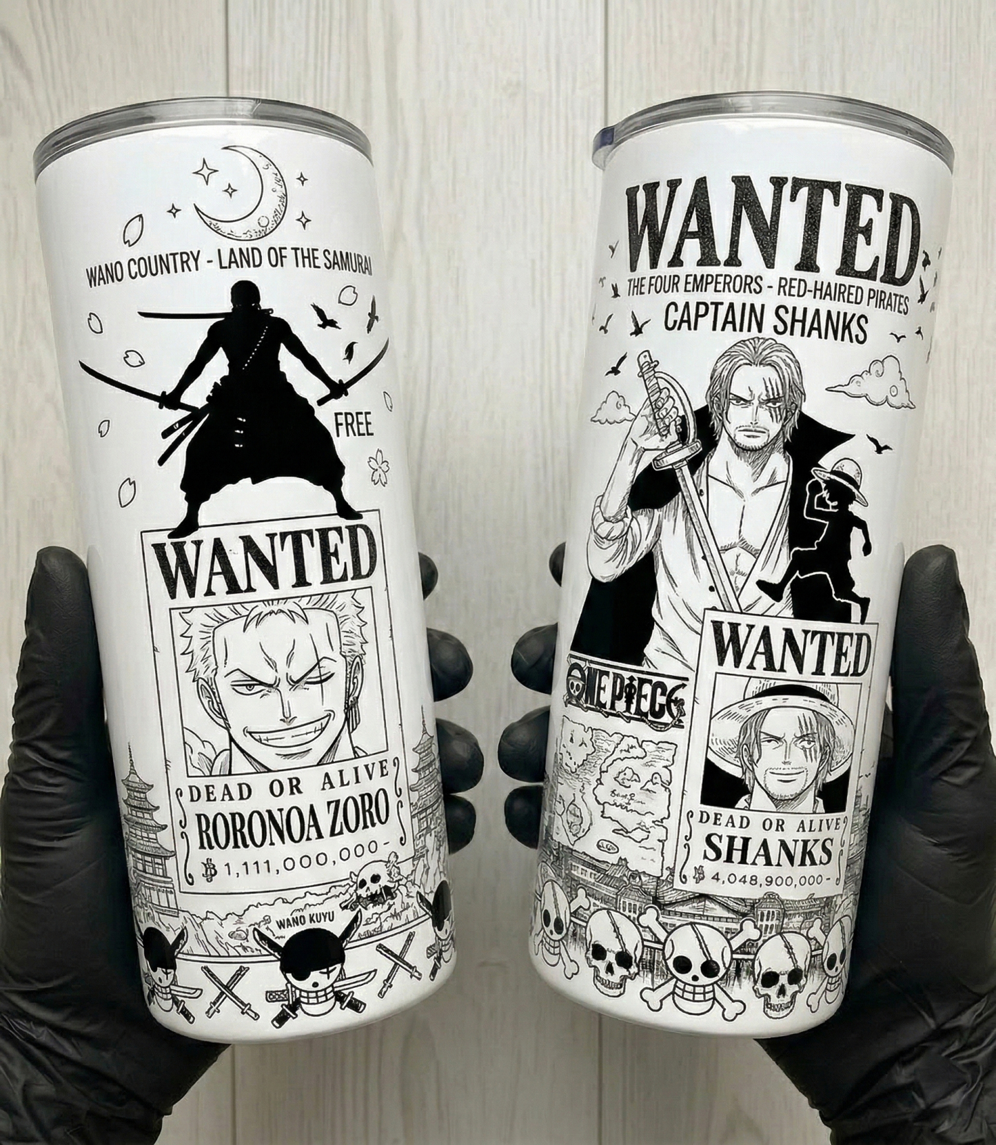 One Piece Anime Wanted Poster Design Vacuum Insulated Tumblers