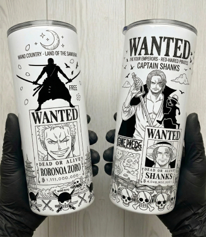 One Piece Anime Wanted Poster Design Vacuum Insulated Tumblers