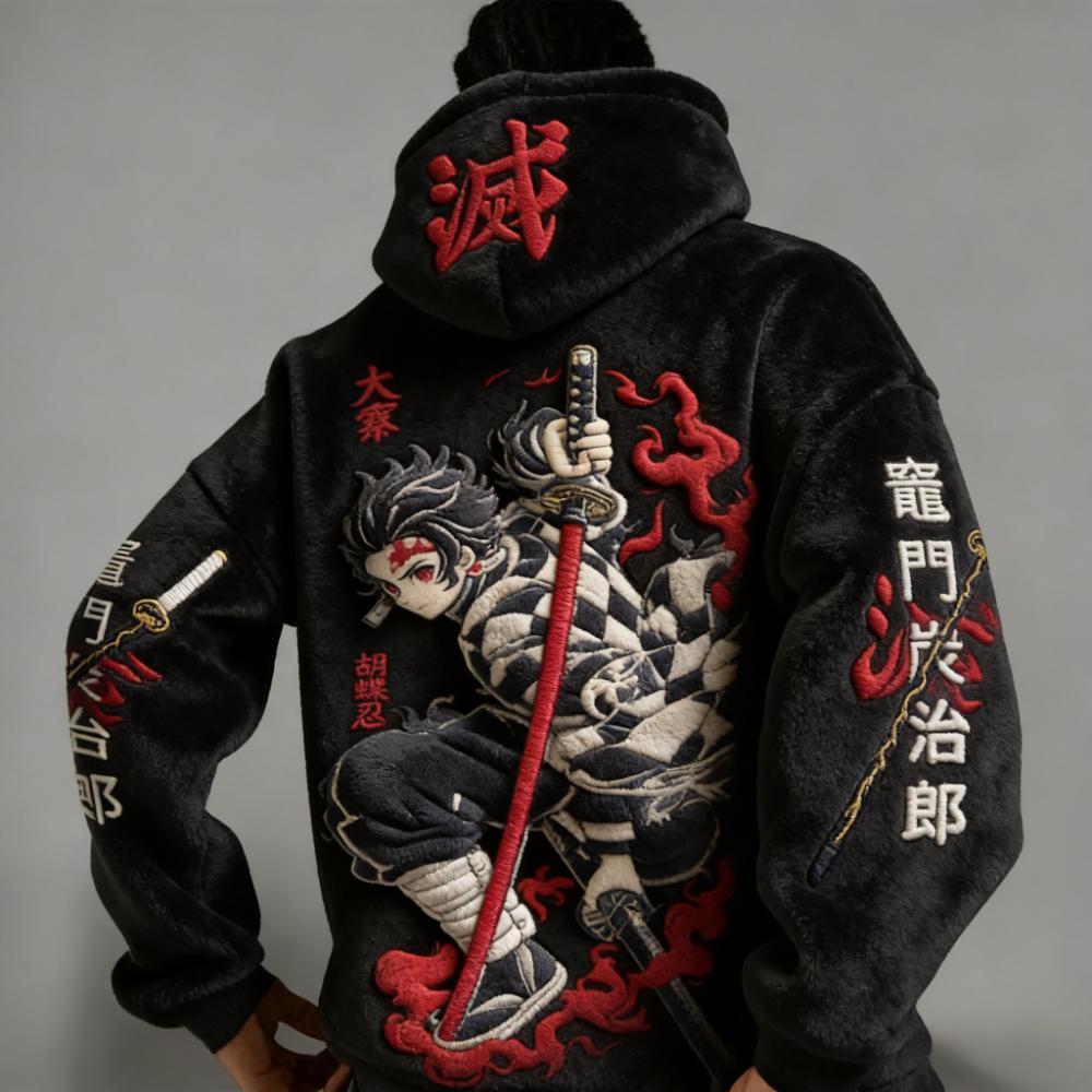 Men's Demon Slayer: Kimetsu no Yaiba Tanjiro Kamado Color-blocked Plus