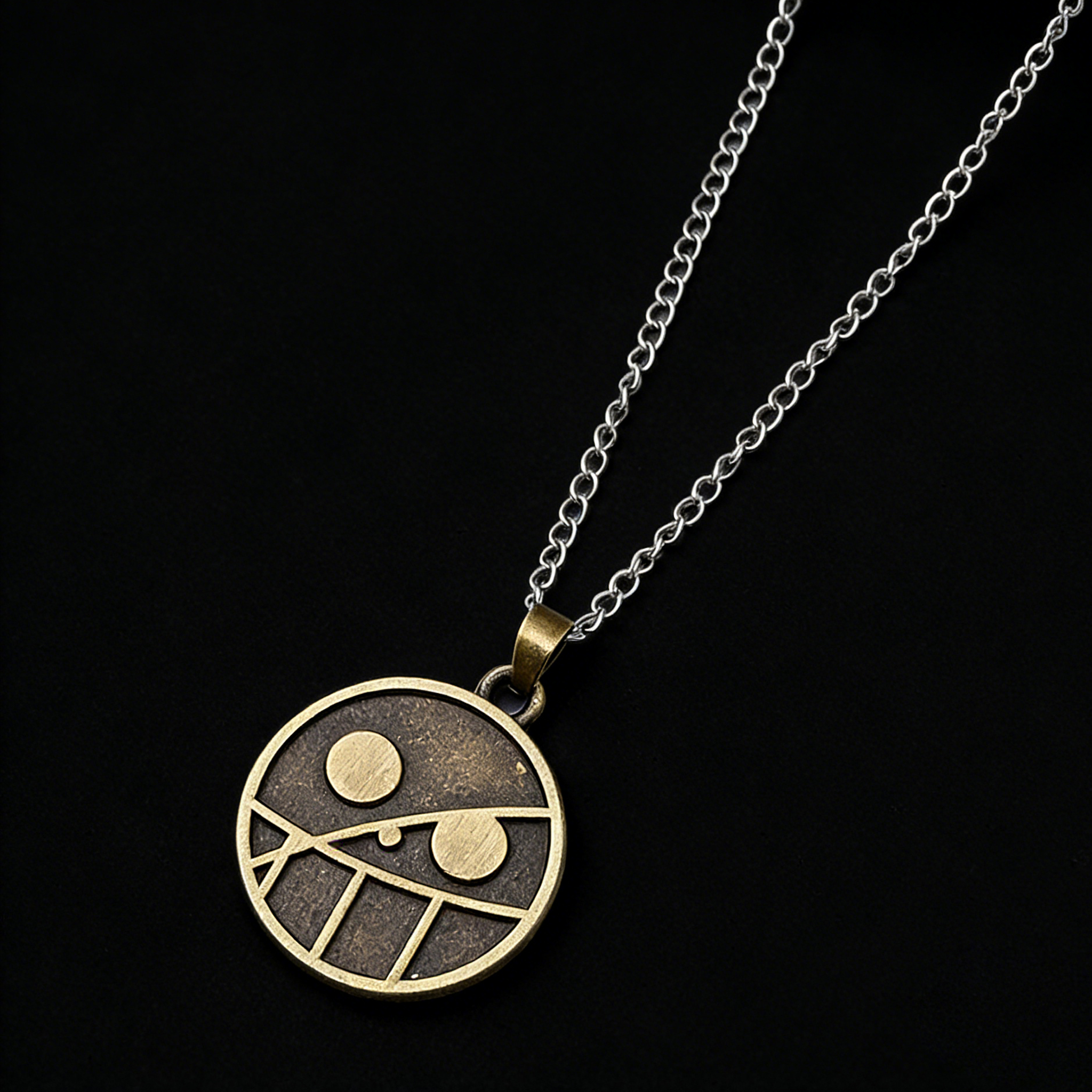 [Copy]One Piece Portgas D. Ace Necklace - Fire Fist Ace Wanted Poster & Cowboy Hat Double Pendant - Anime Cosplay Jewelry for Men