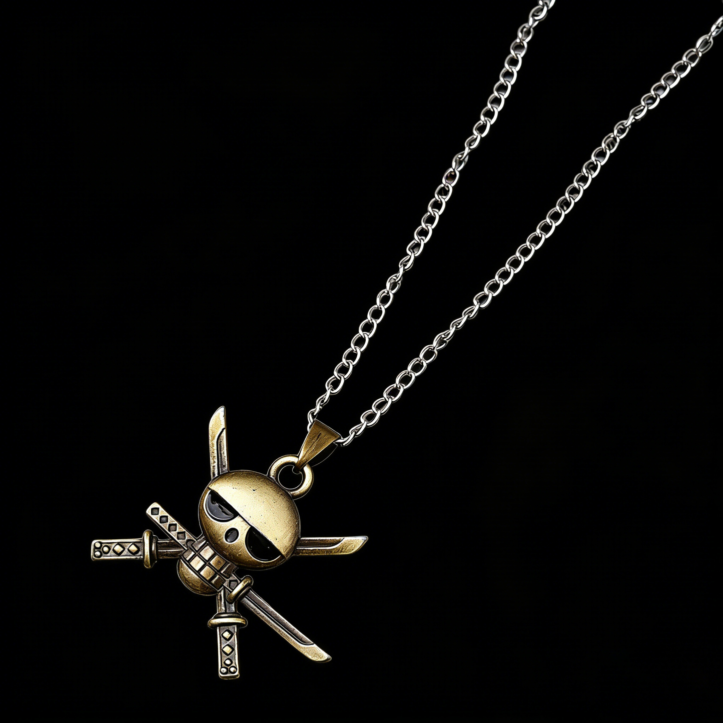 [Copy]One Piece Portgas D. Ace Necklace - Fire Fist Ace Wanted Poster & Cowboy Hat Double Pendant - Anime Cosplay Jewelry for Men