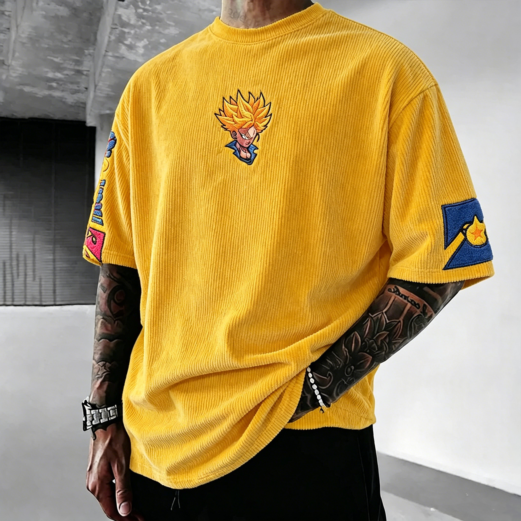 Oversized Dragon Ball Anime Vintage Corduroy T-Shirt