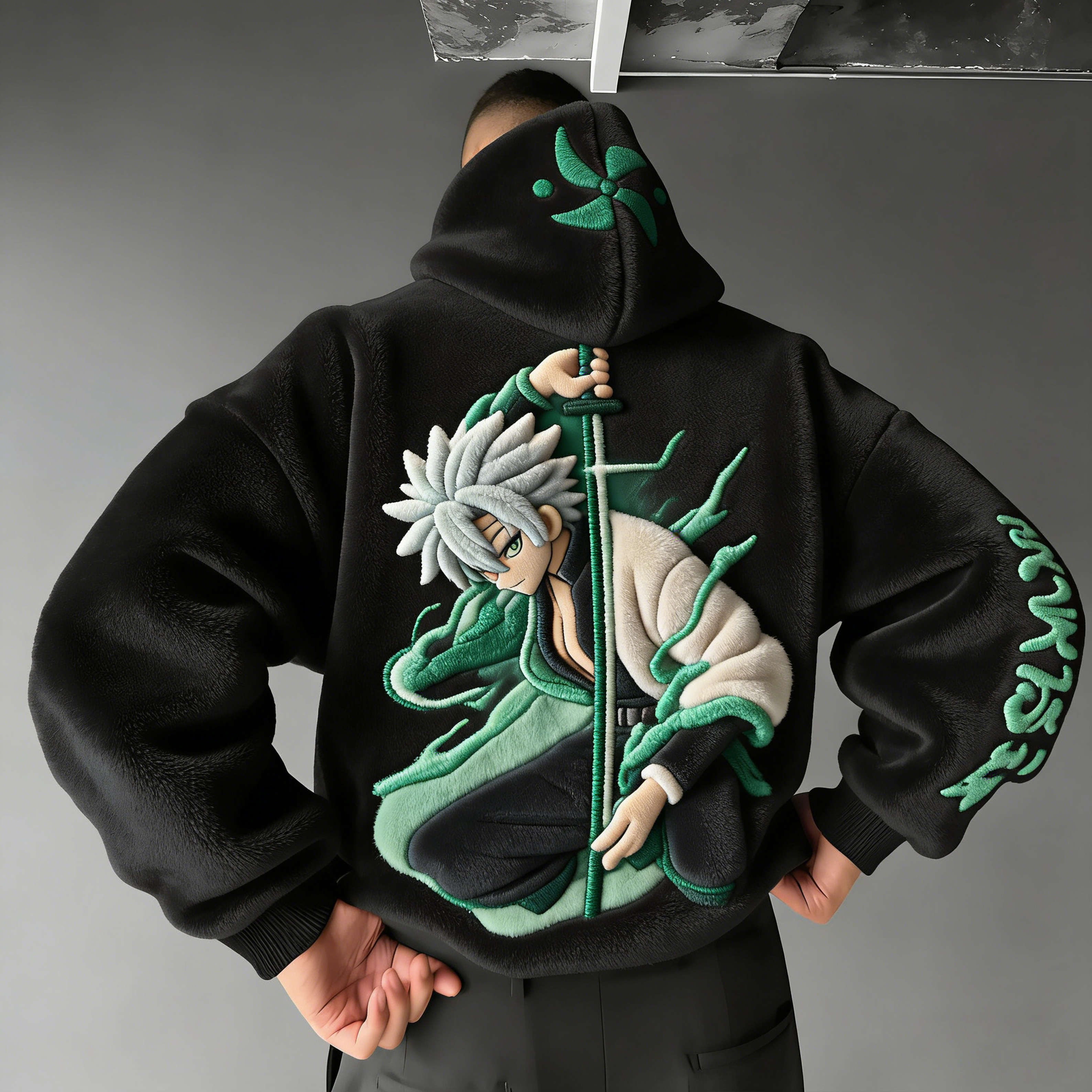 Demon Slayer: Kimetsu no Yaiba Color-blocked Plush Hoodie