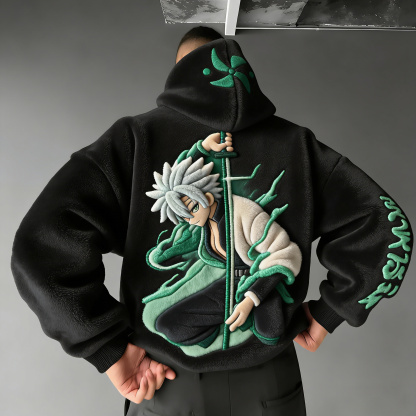 Demon Slayer: Kimetsu no Yaiba Color-blocked Plush Hoodie