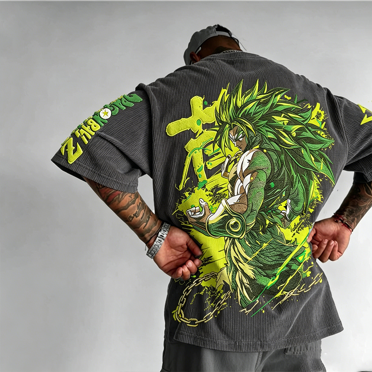 Dragon Ball Anime-Inspired Vintage Waffle Knit T-Shirt