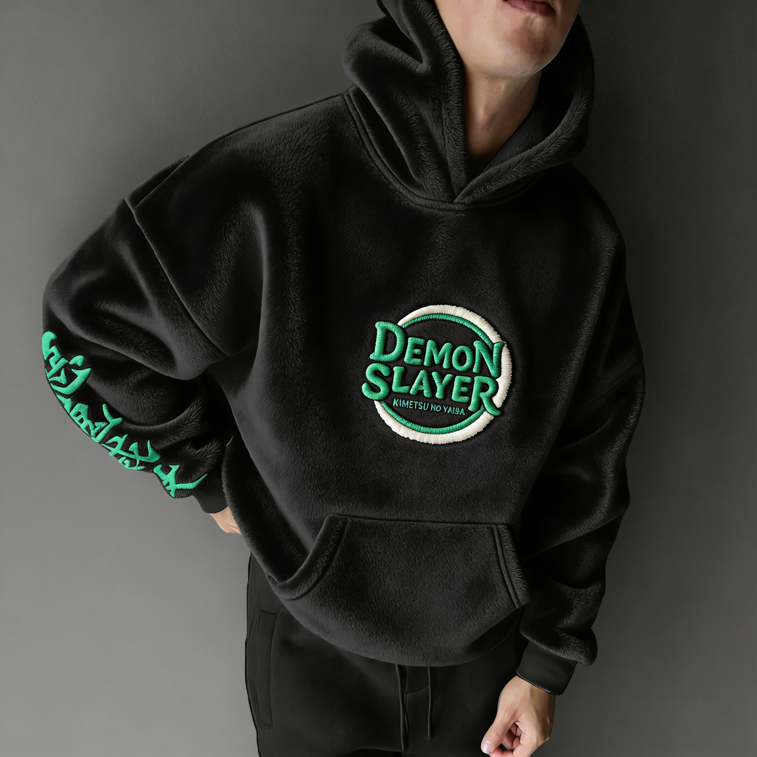 Demon Slayer: Kimetsu no Yaiba Color-blocked Plush Hoodie