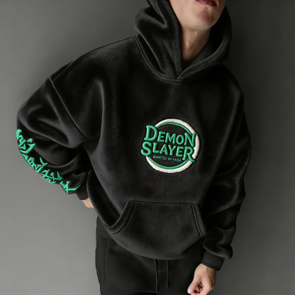 Demon Slayer: Kimetsu no Yaiba Color-blocked Plush Hoodie