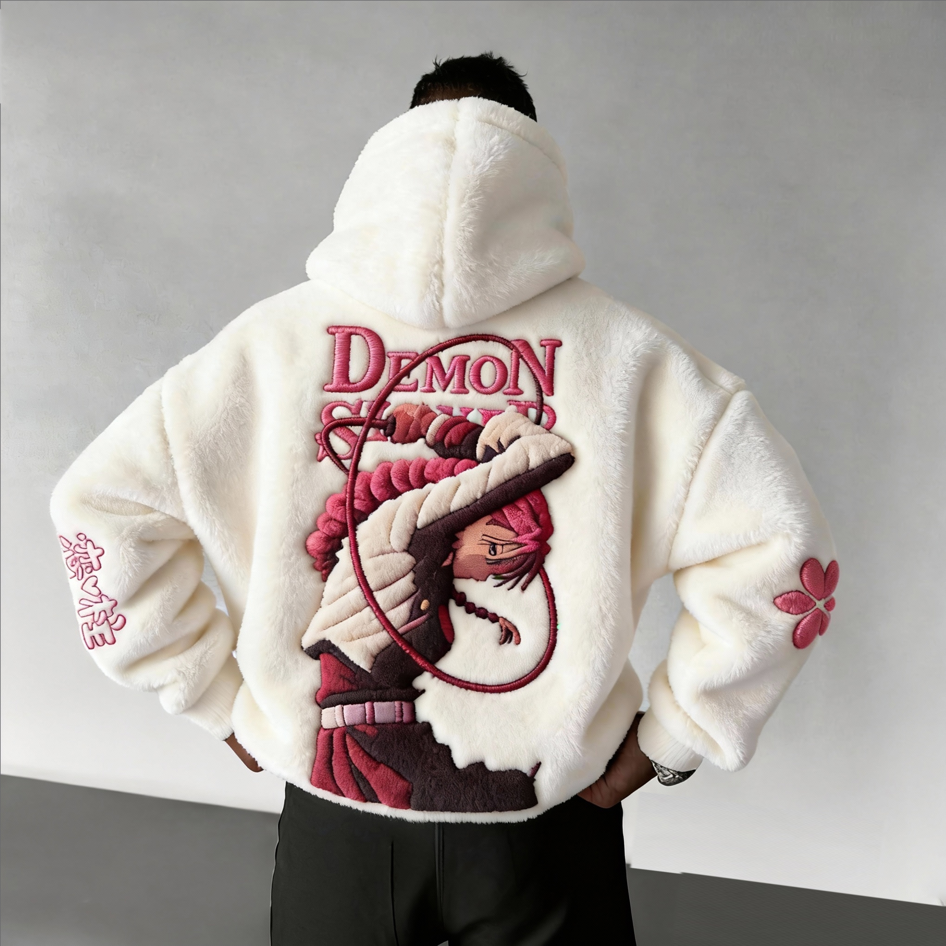 Demon Slayer: Kimetsu no Yaiba Color-blocked Plush Hoodie