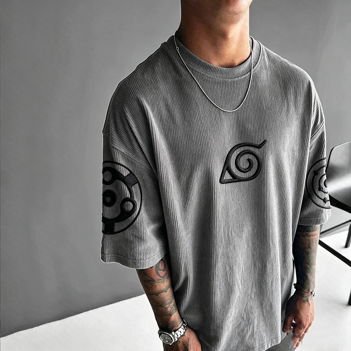 Madara Uchiha Naruto Vintage Corduroy T-Shirt