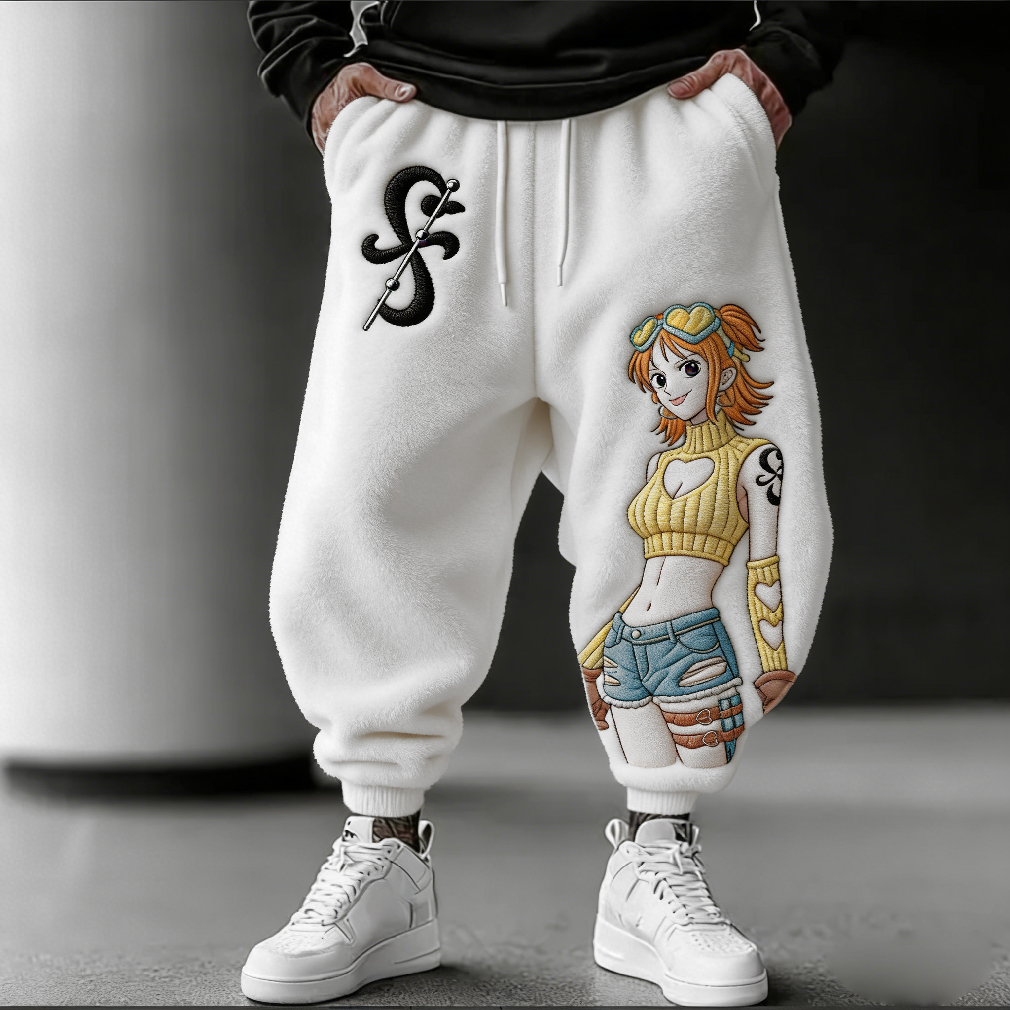 One Piece Nam Color-blocked Plush Hoodie